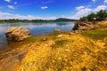 Summer landscape with lake in Royalty Free Stock Photo