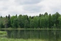 Summer landscape with lake, forest and sky Royalty Free Stock Photo