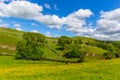 Beautiful Summer landscape at Malham Cove Yorkshire Dales National Park Tourist Attraction, England, UK Royalty Free Stock Photo