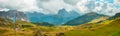 Summer landscape of mount Langkofel, South Tirol, Dolomites mountains, Italy Royalty Free Stock Photo