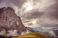 Summer landscape of mount Langkofel, South Tirol, Dolomites mountains, Italy Royalty Free Stock Photo