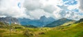 Summer landscape of mount Langkofel, South Tirol, Dolomites mountains, Italy Royalty Free Stock Photo