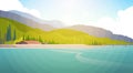 Summer Landscape Mountain Forest Sky Woods Seaside Royalty Free Stock Photo