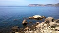 Summer landscape of mountains and beaches