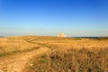 Summer landscape: a nature reserve of Torre Guaceto.BRINDISI (Apulia) -ITALY- Race to the watchtower. Mediterranean maqu