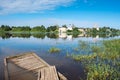 Summer landscape with an old fortress in Staraya Ladoga. Founded in 753. Leningrad region. Russia Royalty Free Stock Photo