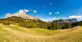 Summer landscape panorama mountains. Dolomites Italy. blu sky