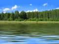 Summer landscape reflected in water Royalty Free Stock Photo