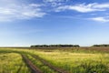 Summer landscape. Rural road to horizont Royalty Free Stock Photo