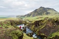 Summer landscape with Skoga river, Iceland