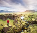 Summer landscape with Skoga river, Iceland