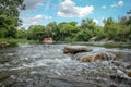 Summer landscape stones in the river