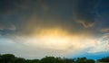 Summer landscape with stormy sky over fields Royalty Free Stock Photo