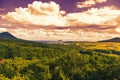 Summer landscape at sunset.Central Bohemian Uplands, Czech Republic. Royalty Free Stock Photo