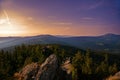 Summer landscape at sunset in National park Bayerische Wald Royalty Free Stock Photo