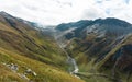 Summer landscape of Switzerland mountain nature, view to Furkapass, Royalty Free Stock Photo