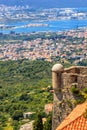 Summer landscape - top view of the Klis Fortress and the city of Split Royalty Free Stock Photo