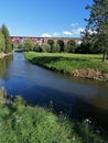 Summer landscape, train bridge, Jihlava, Czech Republic Royalty Free Stock Photo