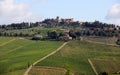 Summer landscape in Tuscany, hilltop town of Panzano, Chianti, Italy Royalty Free Stock Photo