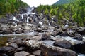 Summer landscape of Uchar waterfall in Altai mountains, Altai Republic, Siberia, Russia Royalty Free Stock Photo