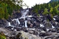 Summer landscape of Uchar waterfall in Altai mountains, Altai Republic, Siberia, Russia Royalty Free Stock Photo