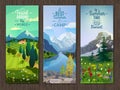 Summer landscape vertical banners set Royalty Free Stock Photo