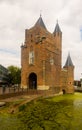 Summer landscape with a view of the Amsterdamse Poort in the of city Haarlem