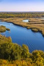 Summer landscape: Vorskla river . Top view. Ukraine. Europe Royalty Free Stock Photo