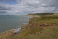 Summer landscape on Worm s Head and Rhosilli Bay