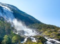 Summer Langfossen waterfall (Norway). Royalty Free Stock Photo