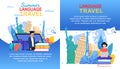 Summer Language Travel Banner Set Europe Travel