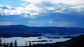 Lake and islands view from Galtis mountain near Arjeplog in Sweden