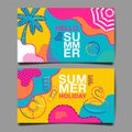 Summer , layout design, greeting card, cover book, banner, stripe line, colorful, template design, vector illustration Royalty Free Stock Photo