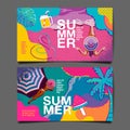 Summer layout template design, banner, colorful, vector illustration, texture & abstract background Royalty Free Stock Photo