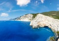 Summer Lefkada Island coastline Greece, Ionian Sea view from up