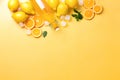 Summer lemonade background with copy space for a text