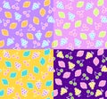 Summer Lemonade Seamless Pattern Background Set. Vector