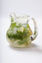 Summer lemonade with spices, ice, lemon and mint Royalty Free Stock Photo