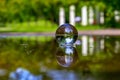 Summer Lensball Reflections In A Puddle Royalty Free Stock Photo