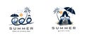 Summer letter a and summer logo design with creative concept