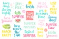 Summer Lettering Design Set - hand drawn