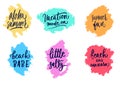 summer lettering design set hand drawn