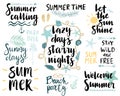 Summer Lettering Design Set - hand drawn.