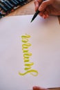 Summer lettering, handwriting, creation concept