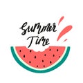 Summer lettering with a slice of watermelon.