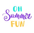 Summer letterings hand drawn brush multicolor letterings. Summer typography - hello summer. Handwritten inscription