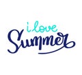 Summer letterings hand drawn brush multicolor letterings. Summer typography - hello summer. Handwritten inscription