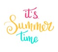 Summer letterings hand drawn brush multicolor letterings. Summer typography - hello summer. Handwritten inscription