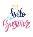 Summer letterings hand drawn brush multicolor letterings. Summer typography - hello summer. Handwritten inscription