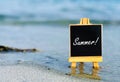 Summer Life board on a beach. Royalty Free Stock Photo